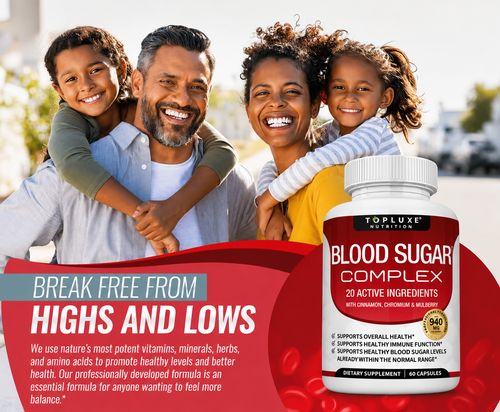 TopLuxe Blood Sugar Complex 20 Vitamins & Minerals Support Overall Health